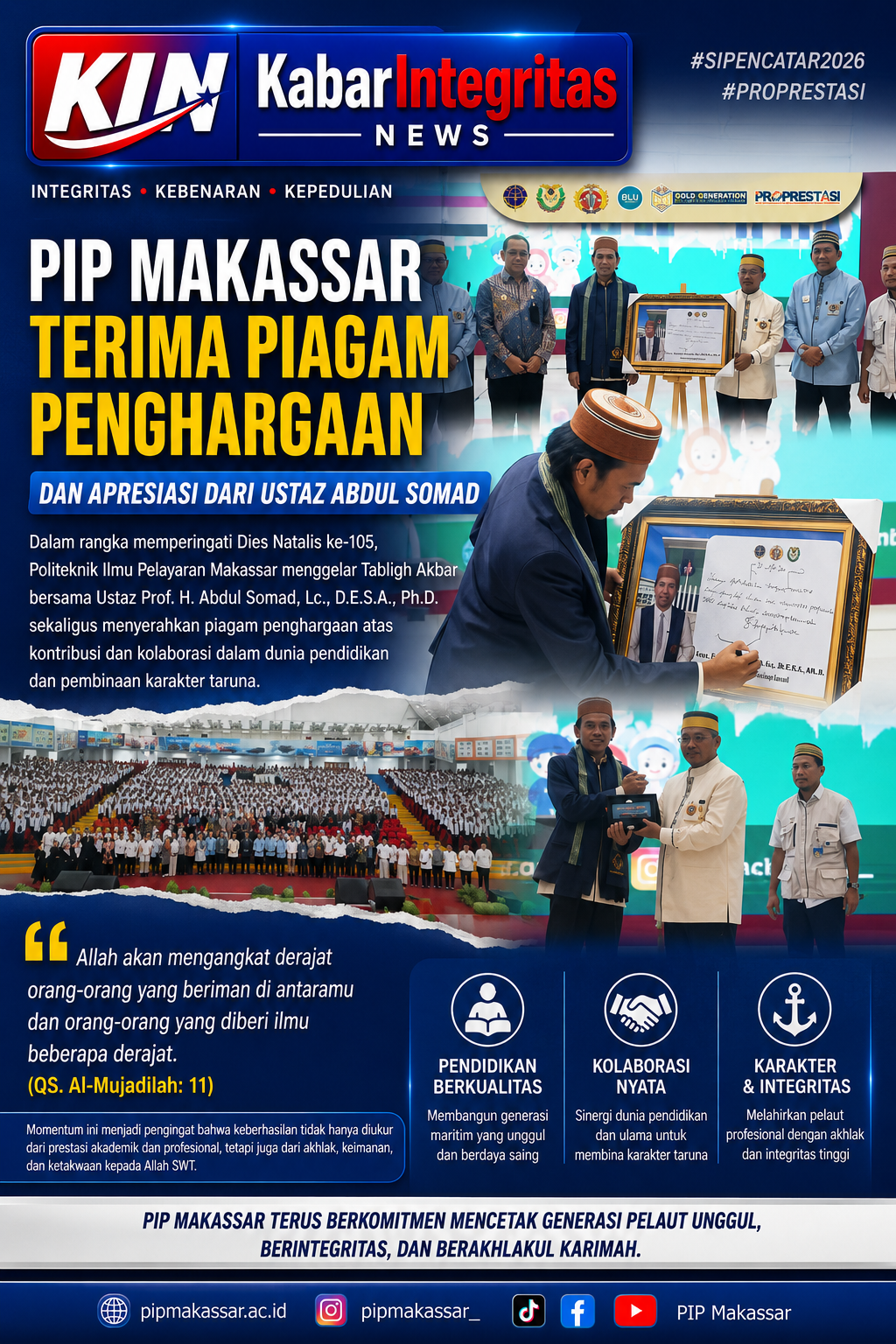 PIP Makassar Peringati Dies Natalis ke-105 dengan Tabligh Akbar Bersama Ustaz Prof. H. Abdul Somad